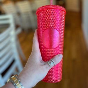 Starbucks 2019 Neon Hot Pink Studded Tumbler